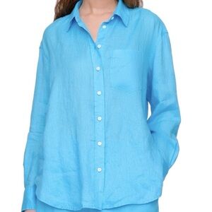 GAP 100% Linen Shirt, Large/Plus Size P2P 27 in. Super Relaxed Fit